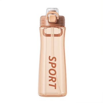 750ml Outdoor Sports Water Cup with Straw - Brown - 1