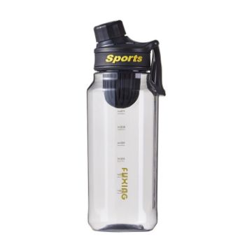 1000ml Outdoor Portable Sports Water Cup with Tea Strainer - Black - 1