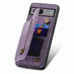 Google Pixel 7a Retro Leather Zipper Wallet Back Phone Case Purple - 4