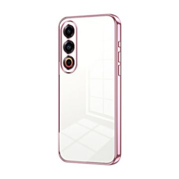 Meizu 21 Transparent Pink Phone Case - Fine Hole Plating - 1
