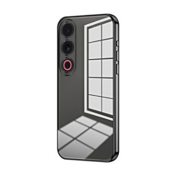 Meizu 21 Note Transparent Plating Phone Case - Black - 1