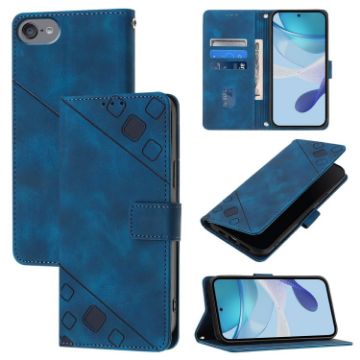 Blue Embossed Leather Phone Case for iPod Touch 7/6/5 - 1