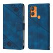 Oukitel C33 Blue Leather Phone Case - Skin Feel Embossed - 2