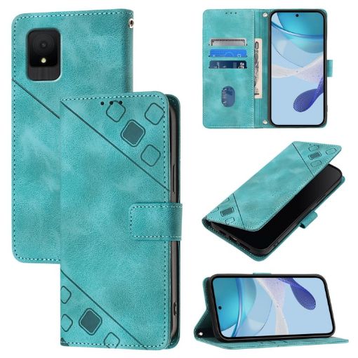TCL 502 Green Embossed Leather Phone Case - 1