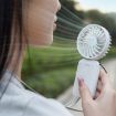 Orange F458 Mini Handheld Fan - 3 Speeds - Foldable - Neck Rope - 4