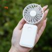 Orange F458 Mini Handheld Fan - 3 Speeds - Foldable - Neck Rope - 6