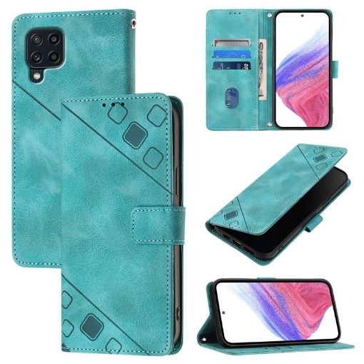 Samsung Galaxy M22/M32 4G Green Leather Phone Case - 1