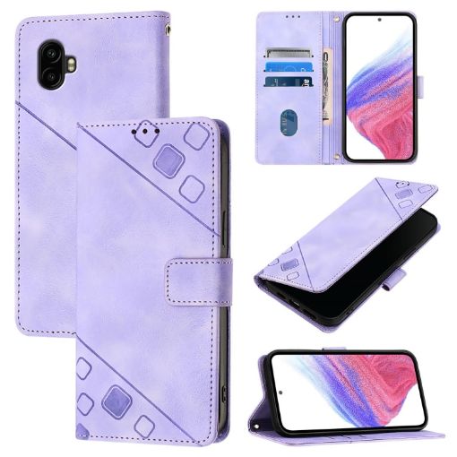 Samsung Galaxy Xcover6 Pro Embossed Leather Phone Case - Light Purple - 1