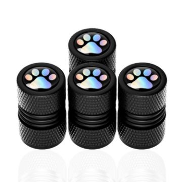 Bear Claw Car Tire Valve Cap Set - Black (4pcs) - 1