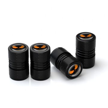 4pcs Lantern Ghost Head Tire Valve Cap Set - Black - 1