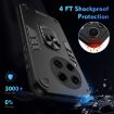 Tecno Camon 30 Premier Shockproof Metal Ring Holder Phone Case - Black - 4