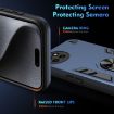 Itel S23 Shockproof Metal Ring Holder Phone Case - Blue - 3
