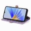 OPPO A57 4G Purple Leather Phone Case - Geometric Zipper Wallet - 4