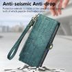 OPPO Find X5 Pro Green Leather Phone Case - Geometric Zipper Wallet - 5