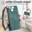 OPPO Find X5 Pro Green Leather Phone Case - Geometric Zipper Wallet - 6