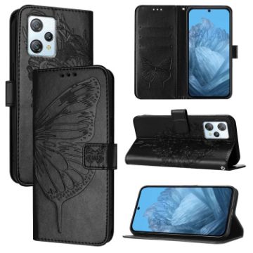 Blackview A53 Embossed Butterfly Leather Phone Case - Black - 1