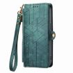OPPO A72 5G Green Leather Phone Case - Geometric Zipper Wallet - 2