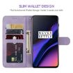 OnePlus 6T Purple Leather Phone Case - Geometric Lines Skin Feel - 3