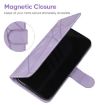 OnePlus 6T Purple Leather Phone Case - Geometric Lines Skin Feel - 5