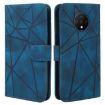OnePlus 7T Blue Leather Phone Case - Geometric Lines Skin Feel - 2