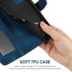 OnePlus 7T Blue Leather Phone Case - Geometric Lines Skin Feel - 6