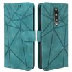 OnePlus 8 Green Leather Phone Case - Geometric Lines Skin Feel - 2