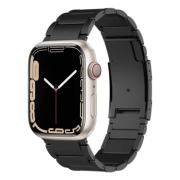 Apple Watch Series 7 45mm Titanium Metal Watch Band - Black - 1