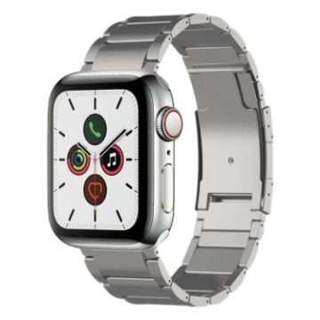 Apple Watch Series 5 40mm Titanium Metal Watch Band - Silver - 1