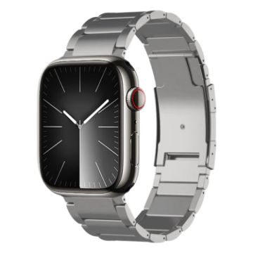 Apple Watch Series 9 41mm Titanium Metal Watch Band - Silver - 1