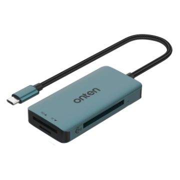Onten C15 USB-C/Type-C CFast 2.0 & SD TF Card Reader Green - 1