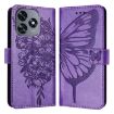 Oukitel C51 Purple Butterfly Leather Phone Case - 2