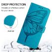 Ulefone Note 14 Blue Leather Phone Case - Embossed Butterfly - 4