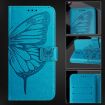 Ulefone Note 14 Blue Leather Phone Case - Embossed Butterfly - 6