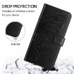 HTC U24 Pro Embossed Butterfly Leather Phone Case - Black - 4