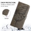Oukitel C33 Grey Leather Phone Case - Embossed Butterfly Design - 4