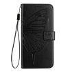 Oukitel C33 Embossed Butterfly Leather Phone Case - Black - 3