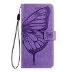 TCL 502 Embossed Butterfly Leather Phone Case - Light Purple - 3