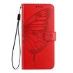 TCL 502 Red Embossed Butterfly Leather Phone Case - 3