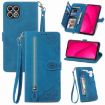 T-Mobile T Phone 2 5G Blue Leather Phone Case - Embossed Flower Design - 1