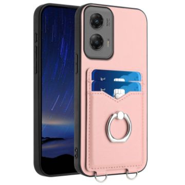 Motorola Moto G Stylus 5G 2024 R20 Pink Ring Card Holder Phone Case - 1
