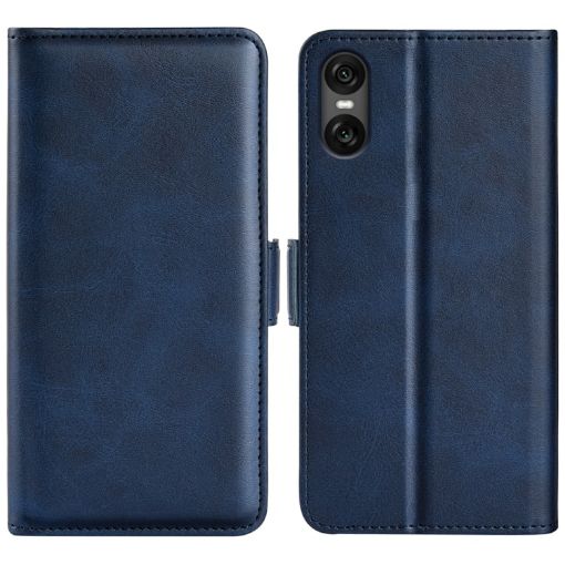 Sony Xperia 10 VI Leather Phone Case - Dark Blue - 1
