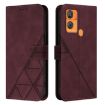 Oukitel C33 Crossbody 3D Embossed Flip Leather Phone Case - Wine Red - 2