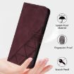 Oukitel C33 Crossbody 3D Embossed Flip Leather Phone Case - Wine Red - 6