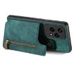 For Honor X7b Retro Leather Zipper Wallet Back Phone Case Green - 3