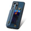 For Honor X7a Retro Leather Zipper Wallet Back Phone Case Blue - 4