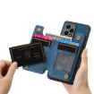 For Honor X7a Retro Leather Zipper Wallet Back Phone Case Blue - 5