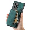 For Honor X6a Retro Leather Zipper Wallet Back Phone Case Green - 6