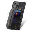 For Honor 50 Retro Leather Zipper Wallet Back Phone Case Black - 4