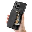For Honor 50 Retro Leather Zipper Wallet Back Phone Case Black - 6