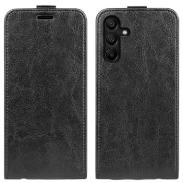 Samsung Galaxy M15 5G R64 Texture Vertical Flip Leather Phone Case Black - 1